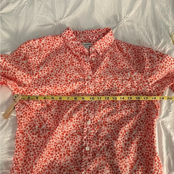 🚺 J. By J.Crew orange poppy patterned button up top - Picture 8 of 8